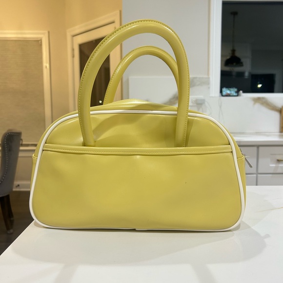 Future Collective Handbags - Chic Yellow Satchel with White Accents